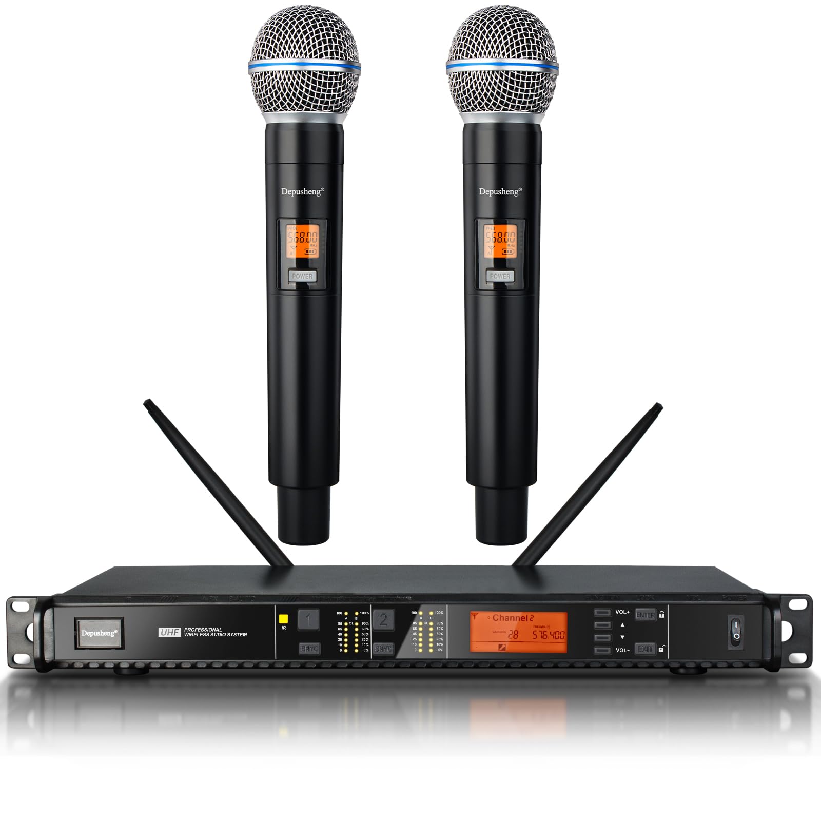 Depusheng ワイヤレスマイクシステム Amazon.com: Depusheng Wireless Microphones System with 2